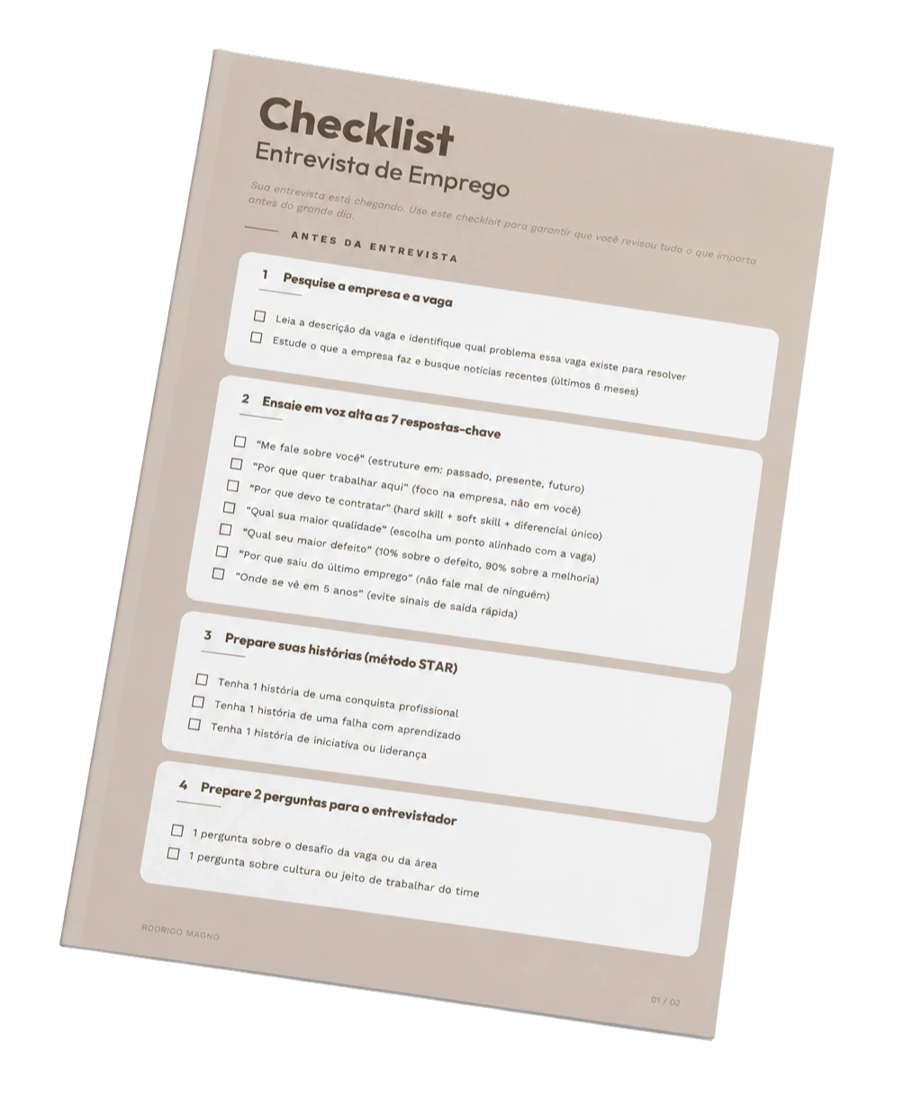 Checklist pré-entrevista